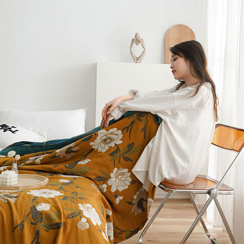 Reversible Cotton Boho Floral Quilt