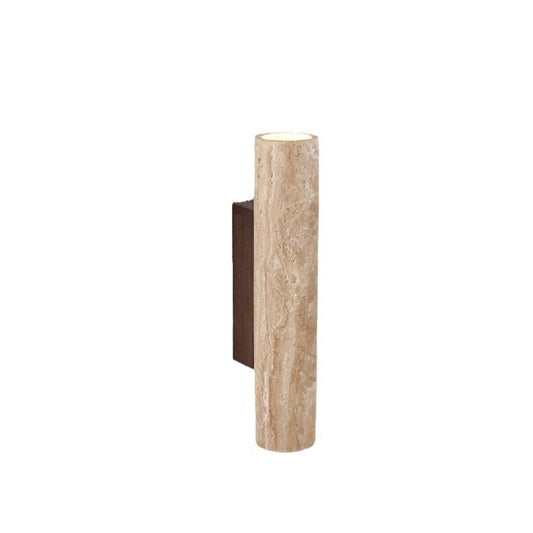Travertine & Wood LED Wall Light