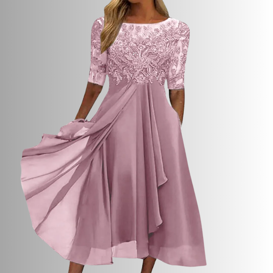 Women’s Elegant Lace Midi Dress