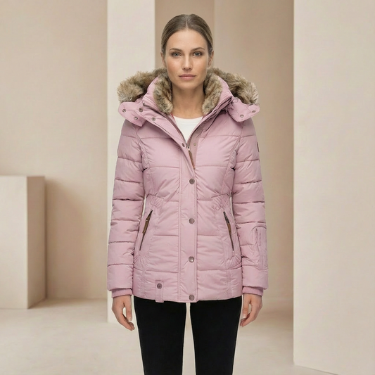 Women's Slim Fit Down Puffer Jacket - Warm Water-Resistant Winter Coat