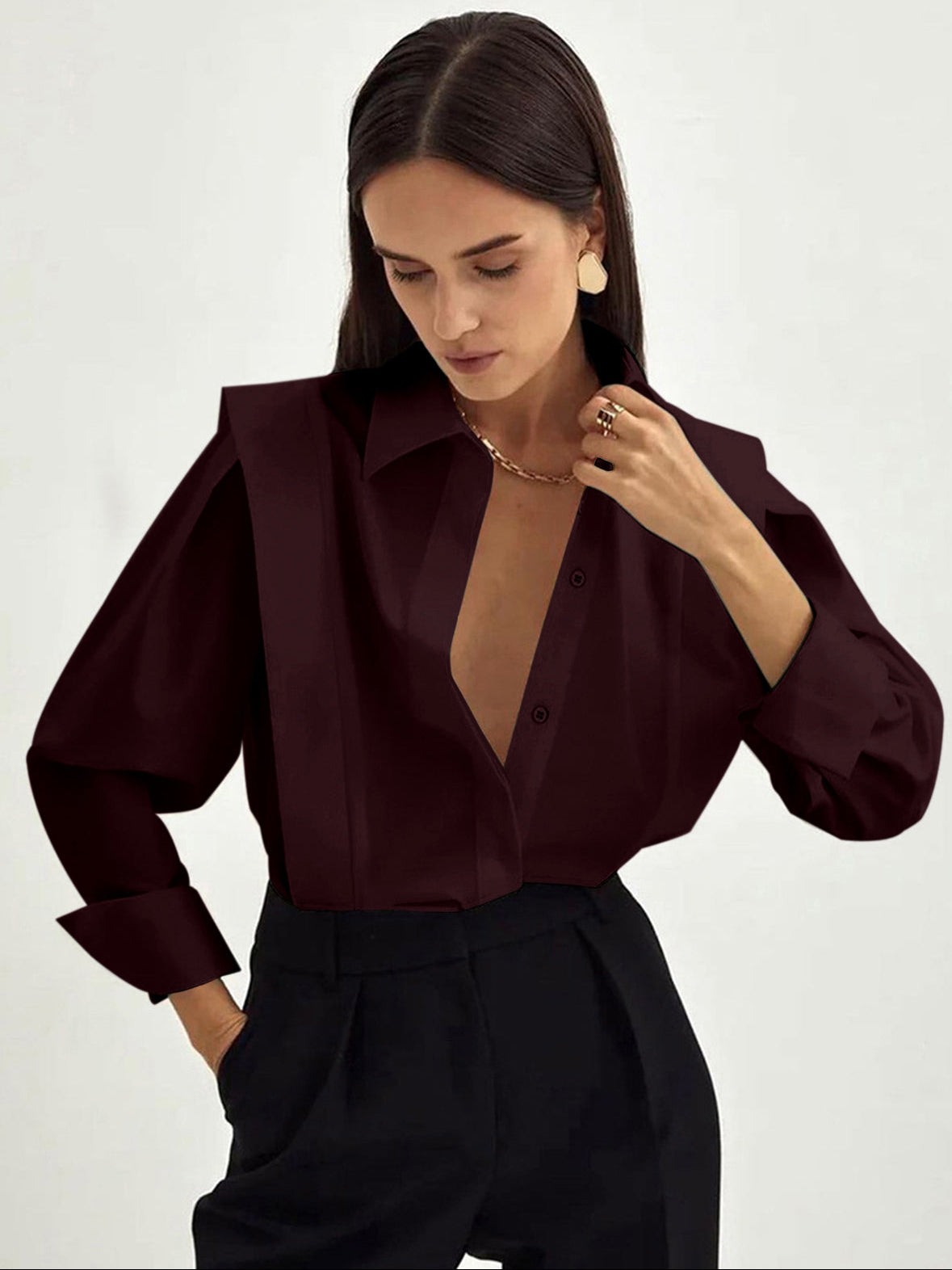 Women’s Oversized Cotton Button Down Shirt