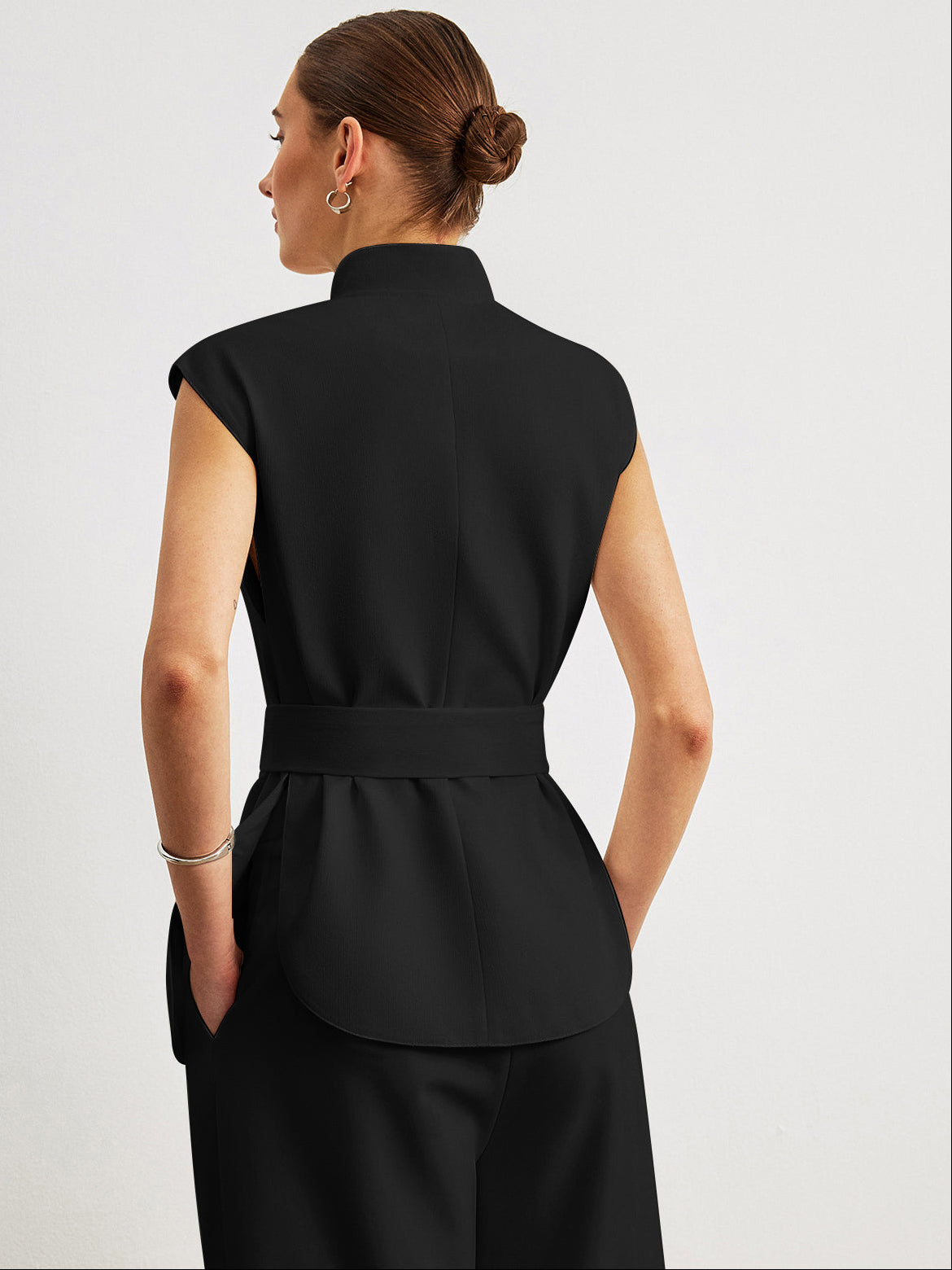 Women’s Sleeveless Belted Maxi Dress