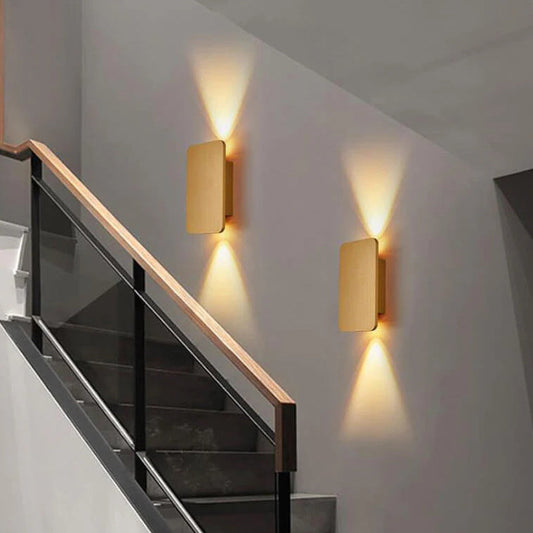 Nordic LED Wall Sconce – Modern Rectangular Glass Wall Light (2-Light)