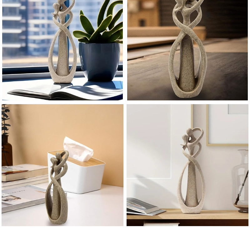 Abstract Couple Figurine - Modern Home Decor & Anniversary Gift
