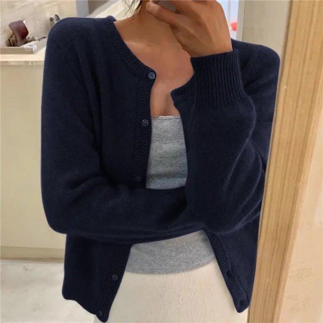 Women’s Soft Cropped Button Cardigan