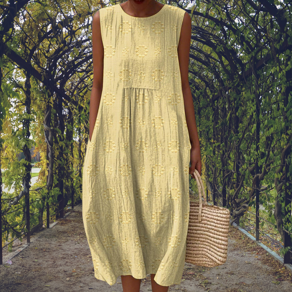 Women’s Cotton Midi Dress Sleeveless