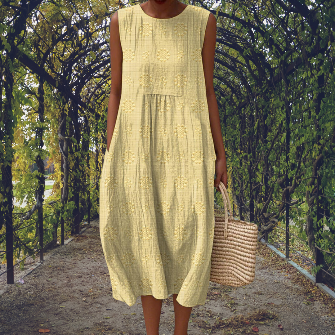 Women’s Textured Cotton Midi Dress