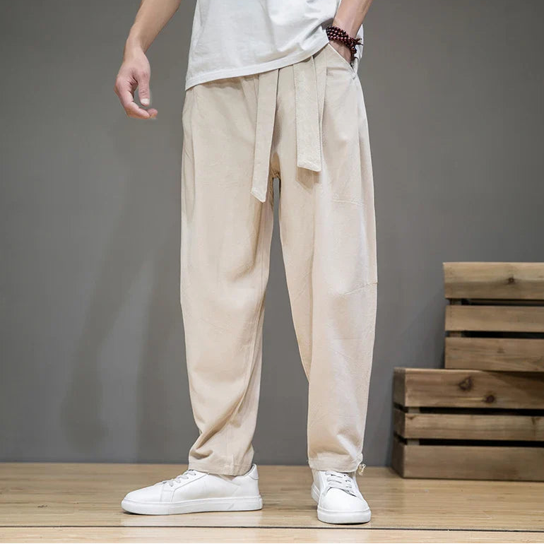 Men’s Linen Pants with Elastic Waist