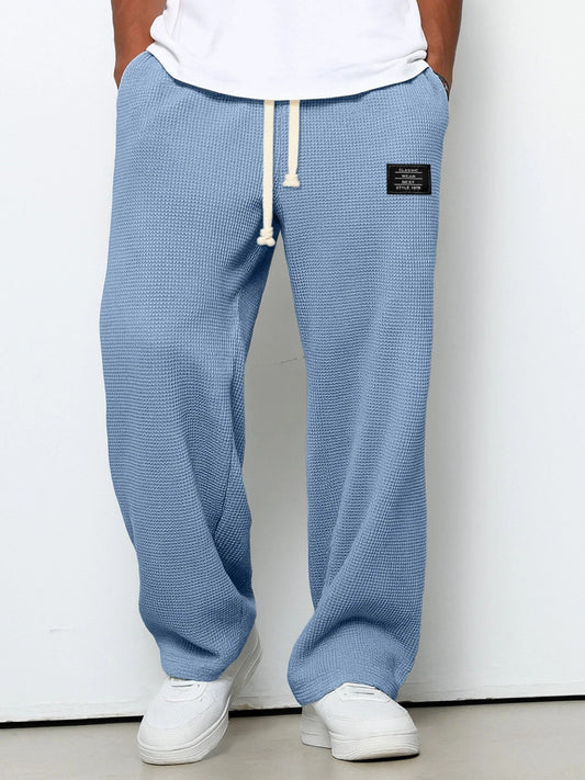 Mens Relaxed Everyday Lace Pants Adjustable Waist Straight Fit