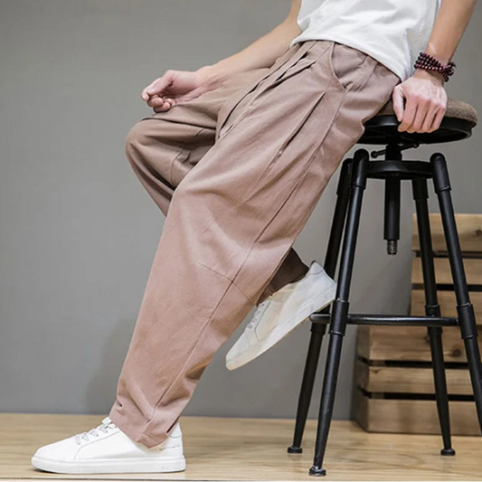 Men’s Linen Pants with Elastic Waist