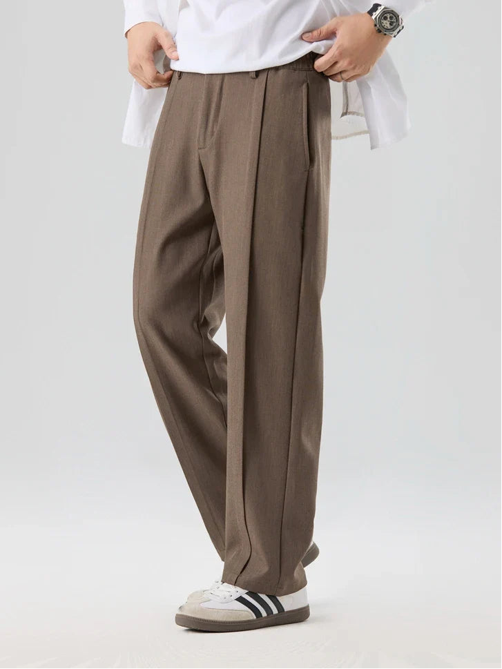 Men’s Pleated Straight Leg Pants