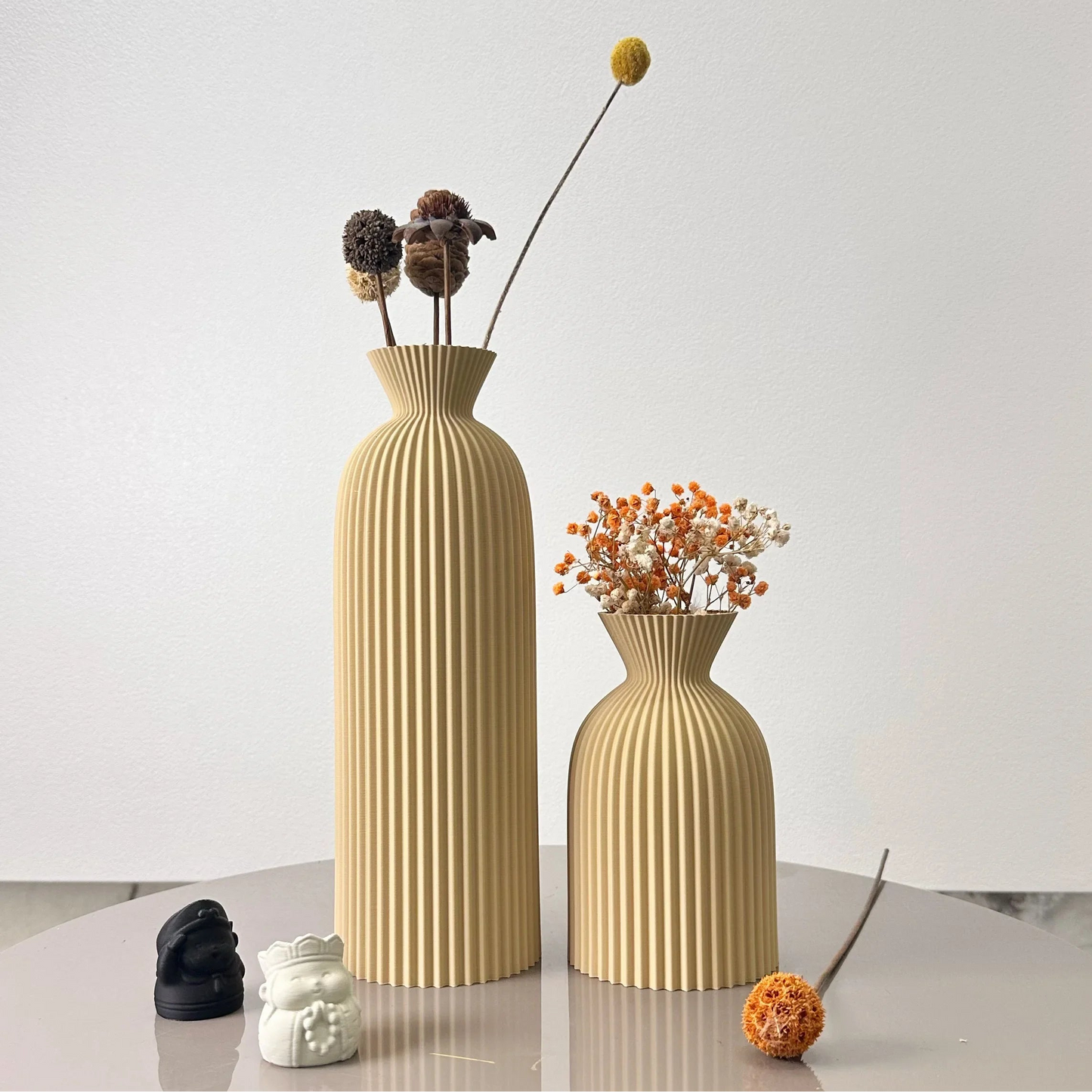 Minimalist Striped Vase Set – Modern Decorative Vases for Home Styling