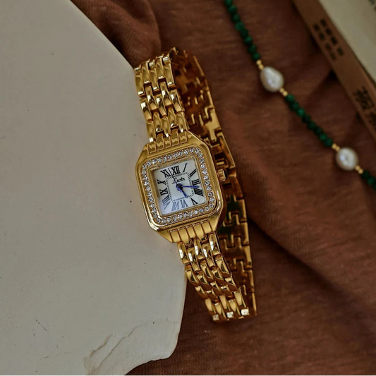 Valencia Women’s Rhinestone Wrist Watch – Vintage Chain Elegant Watch