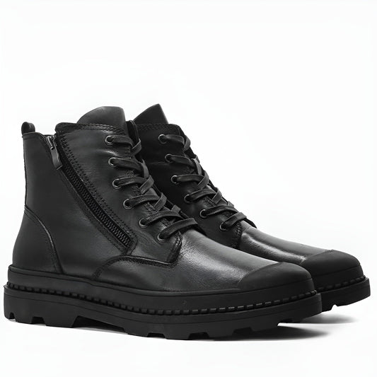 Men’s Vintage Leather Boots with Side Zip