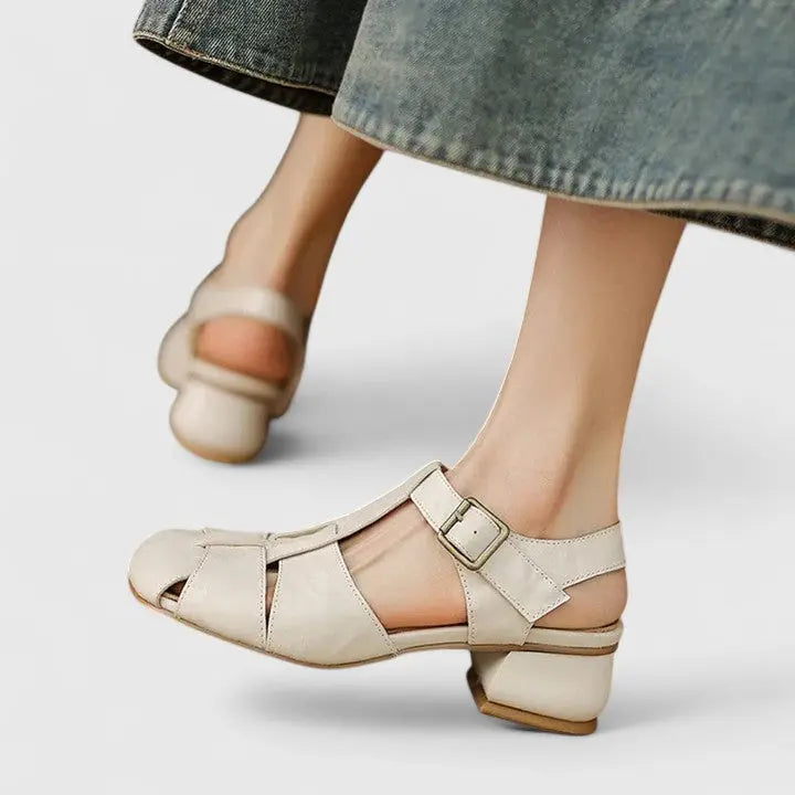 Women’s Leather Block Heel Sandals