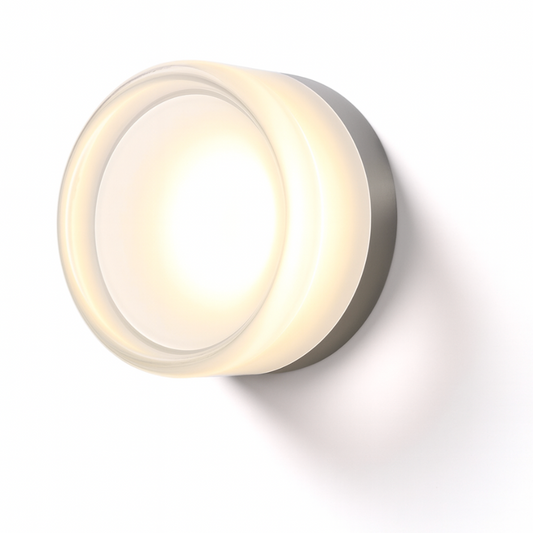 Modern Glass Wall Sconce – Round LED Wall Light Fixture