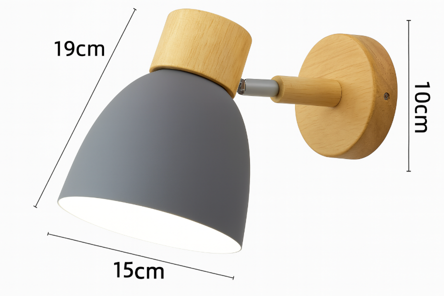 Wooden Cone Wall Sconce – Modern Minimalist LED Wall Light