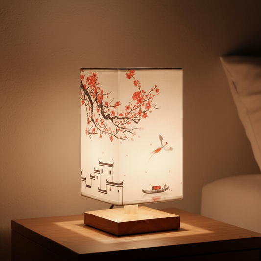 Minimalist Natural Material Table Lamp with Warm Light
