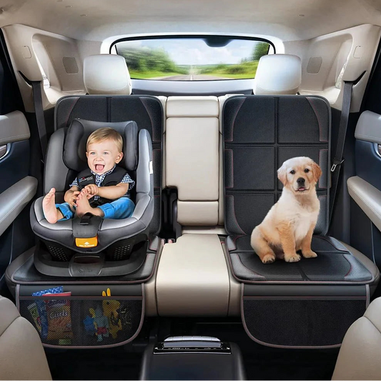 Car Seat Protector – Thick Padded Cover with Storage Pockets