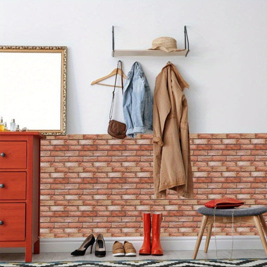 Self-Adhesive 3D Wall Panels – Brick & Wood Textured Peel and Stick
