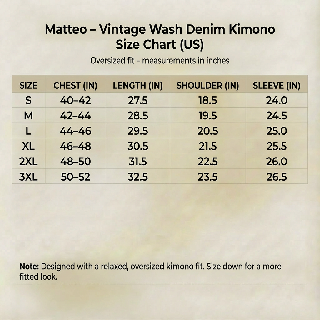 Matteo - Vintage Wash Denim Kimono