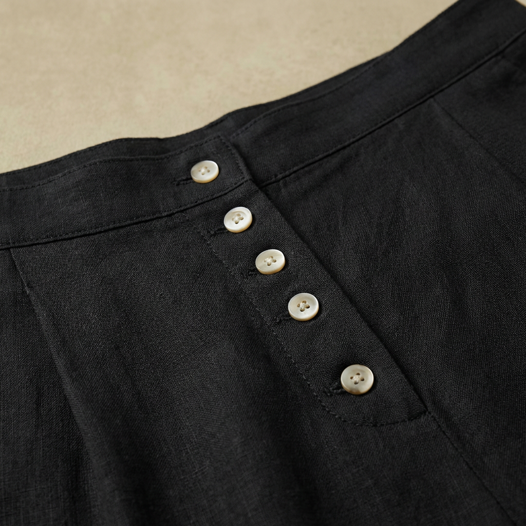 Harper - High-Waisted Button-Up Palazzo Pants - Breezy Wide-Leg Cotton Linen