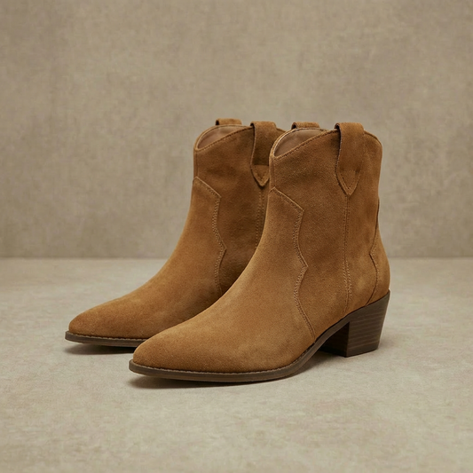 Sadie - Women's Suede Chelsea Boots - Western-Style Ankle Boots with Cushioned Sole