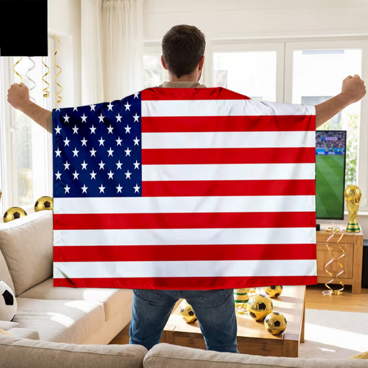 World Cup USA Flag Cape - Soccer Supporter Wearable Stadium Banner