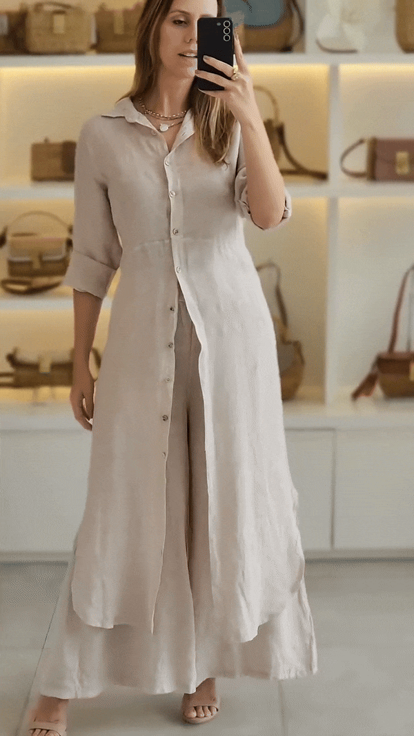 Women’s Linen 2-Piece Set – Breathable Summer Outfit