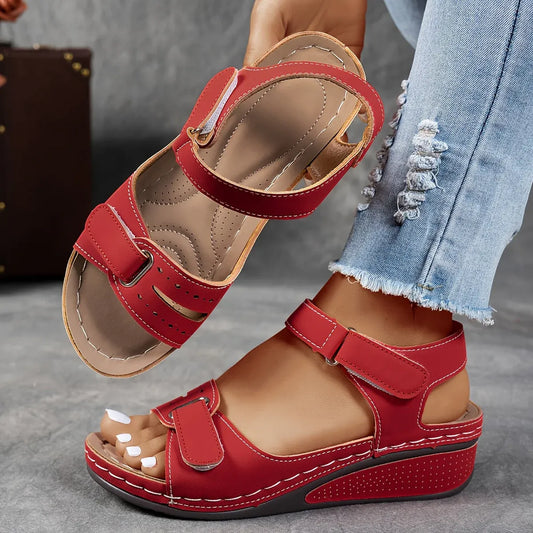 Orthopedic Strap Sandals - Comfortable Low Heel Summer Dress Shoes