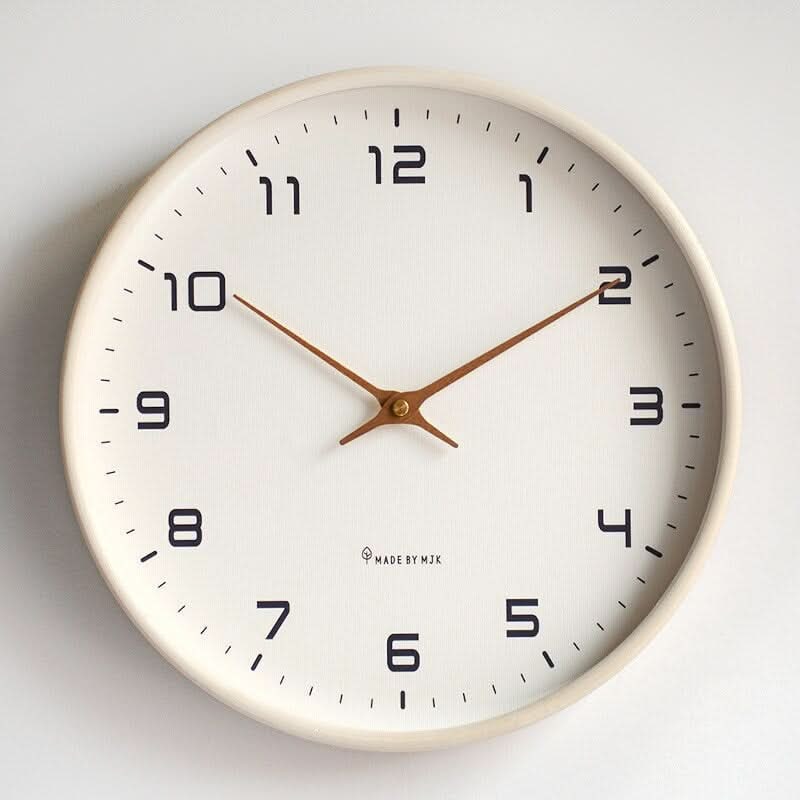 Silent Minimalist Wood Wall Clock for Living Room
