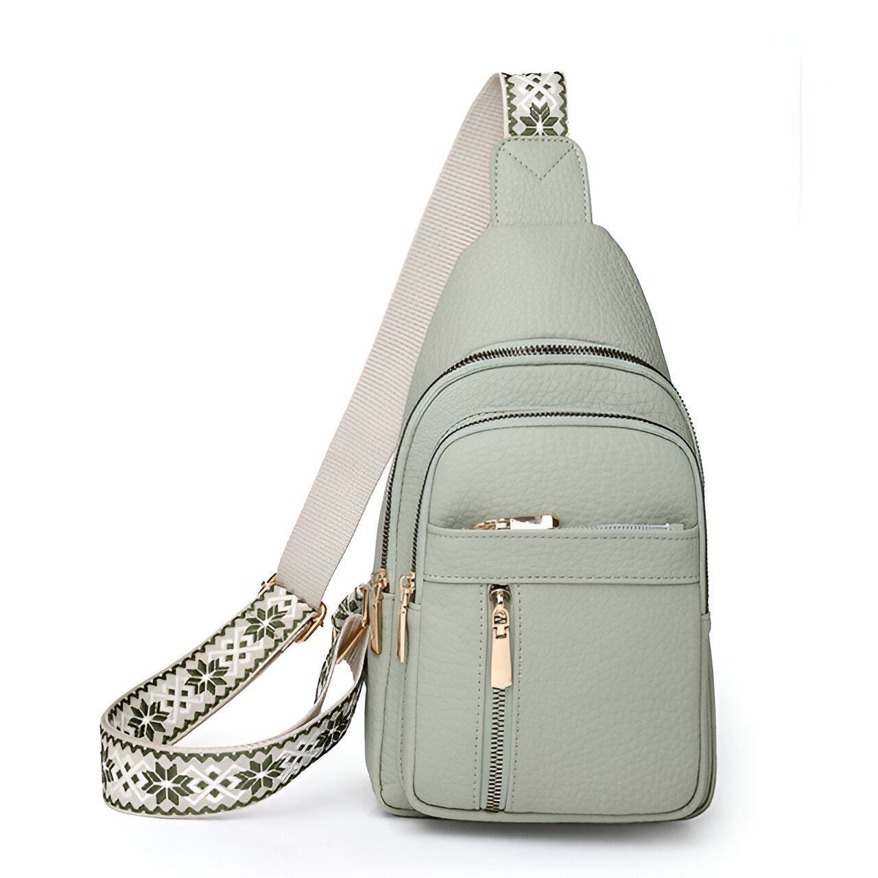 Anti Theft Chest Sling Bag - Patterned Strap Women Crossbody
