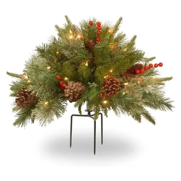 Pre-Lit Evergreen Holiday Urn Filler