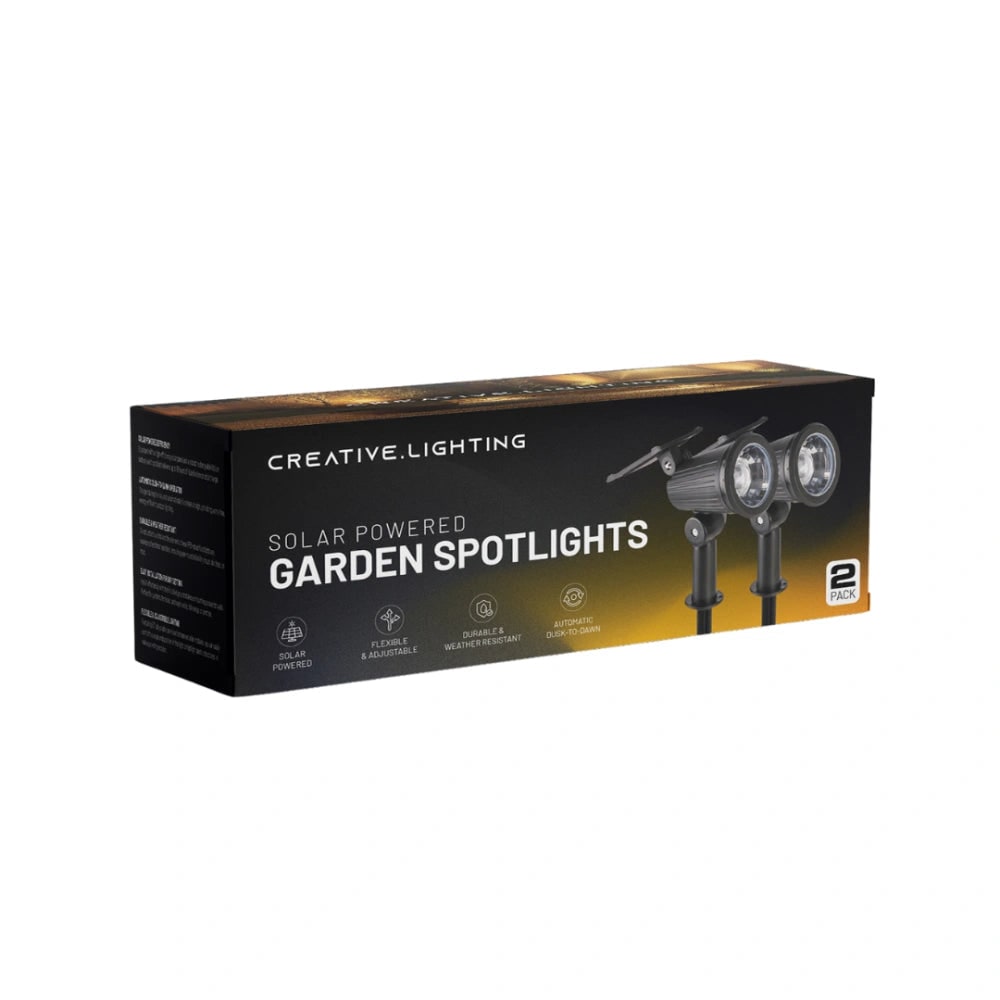 Solar Garden Spotlights in 2, 4 or 10 Packs