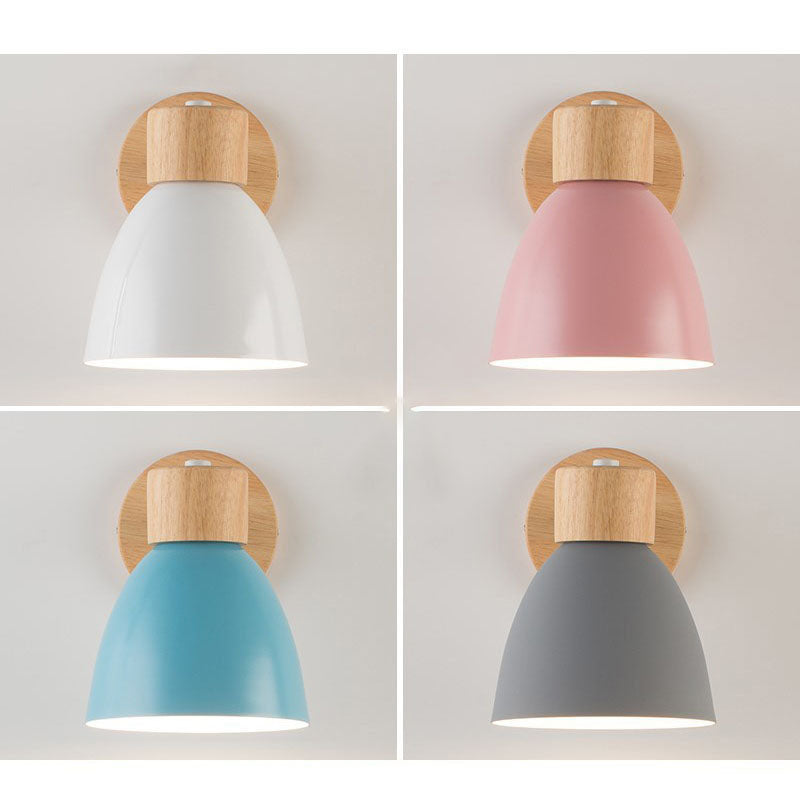Wooden Cone Wall Sconce – Modern Minimalist LED Wall Light