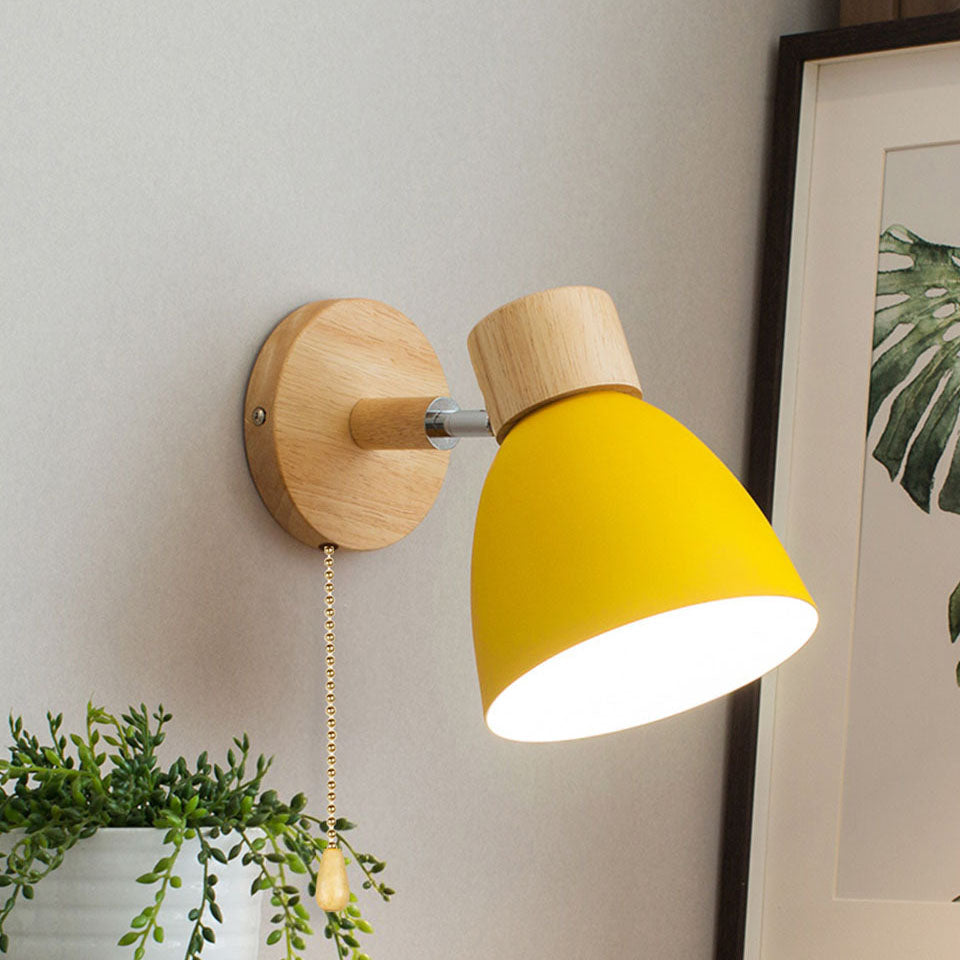 Wooden Cone Wall Sconce – Modern Minimalist LED Wall Light