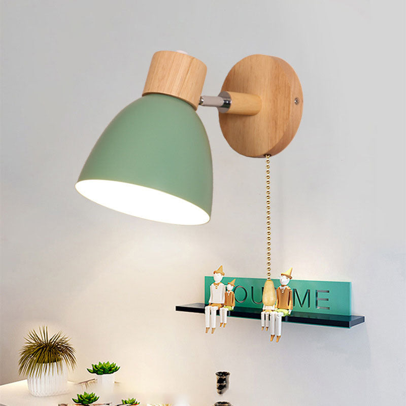Wooden Cone Wall Sconce – Modern Minimalist LED Wall Light