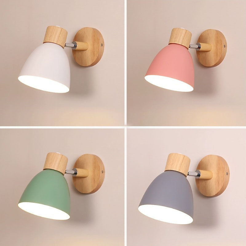 Wooden Cone Wall Sconce – Modern Minimalist LED Wall Light