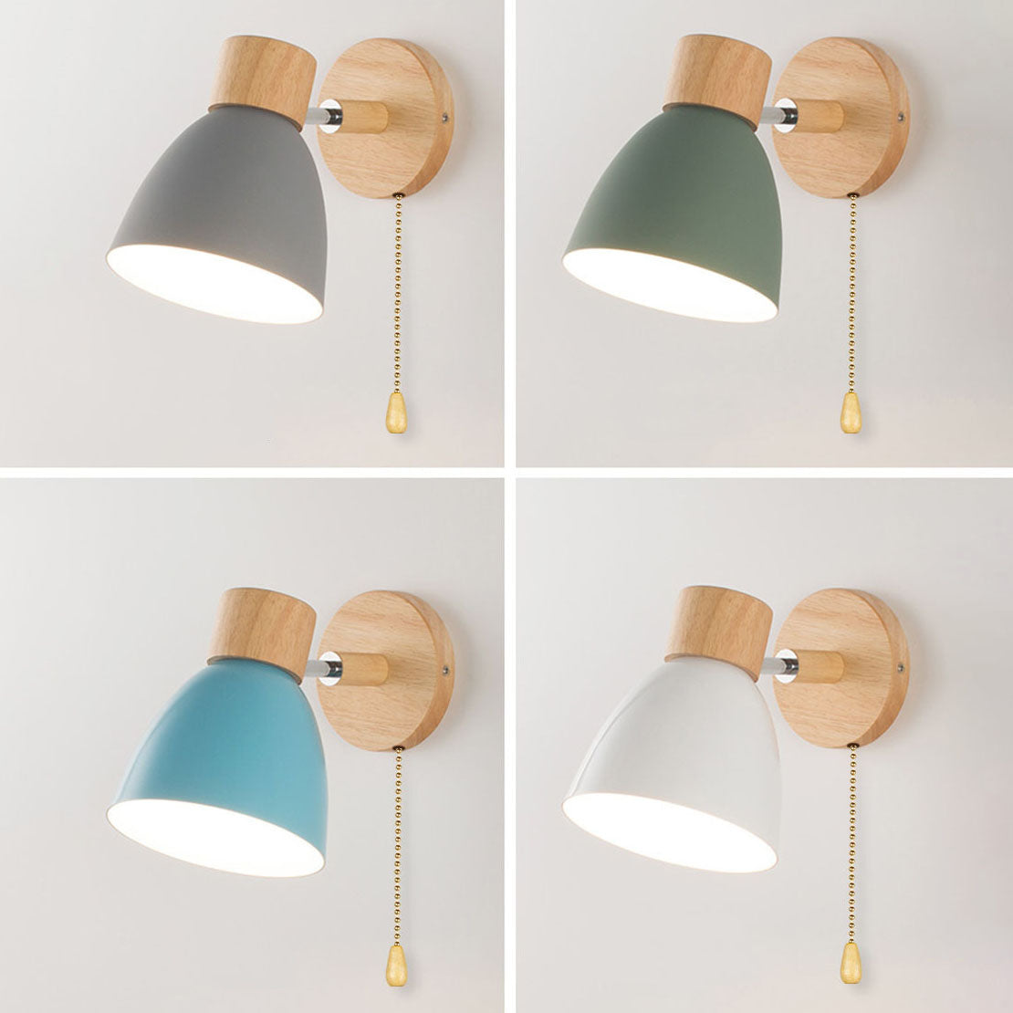Wooden Cone Wall Sconce – Modern Minimalist LED Wall Light