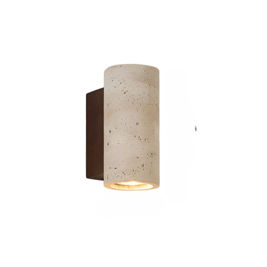 Travertine & Wood LED Wall Light
