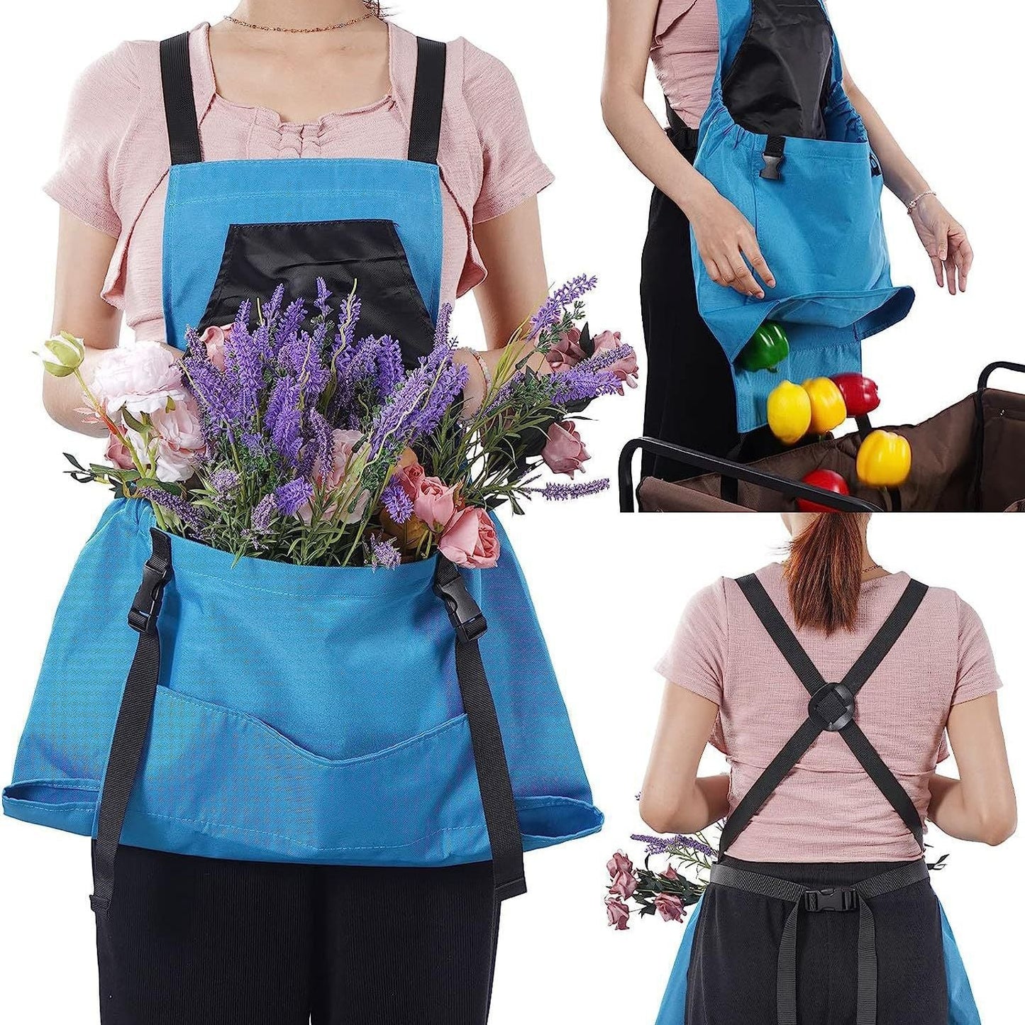 Heavy-Duty Waterproof Gardening Apron - Oxford Canvas Tool Pockets