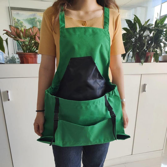 Heavy-Duty Waterproof Gardening Apron - Oxford Canvas Tool Pockets
