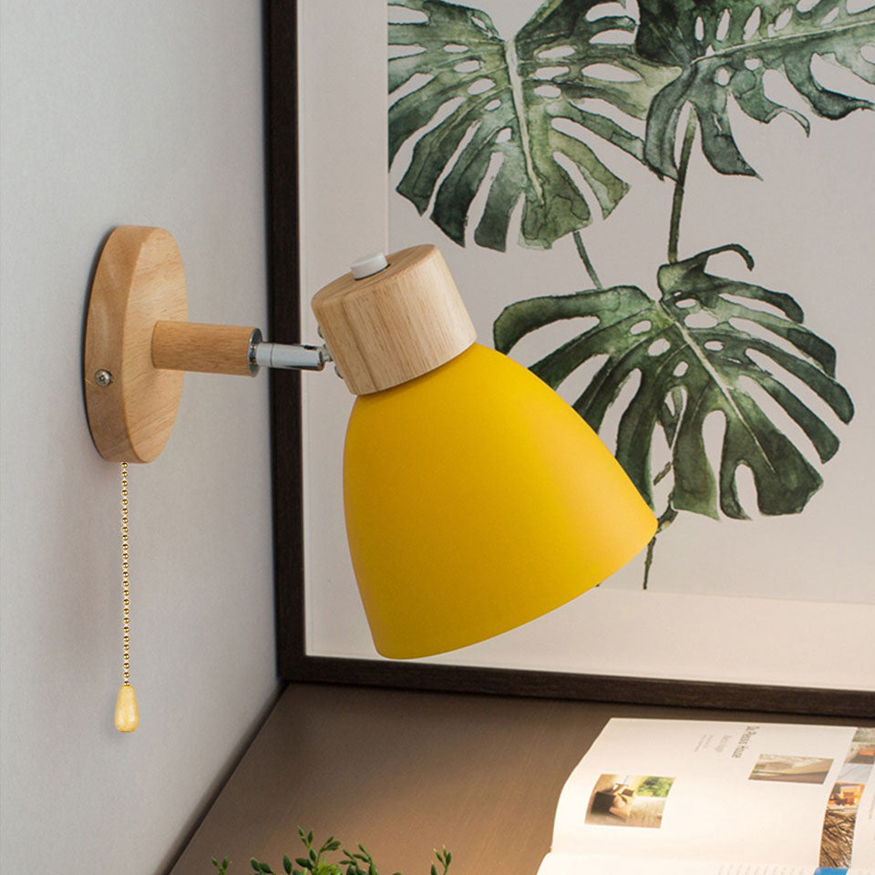 Wooden Cone Wall Sconce – Modern Minimalist LED Wall Light