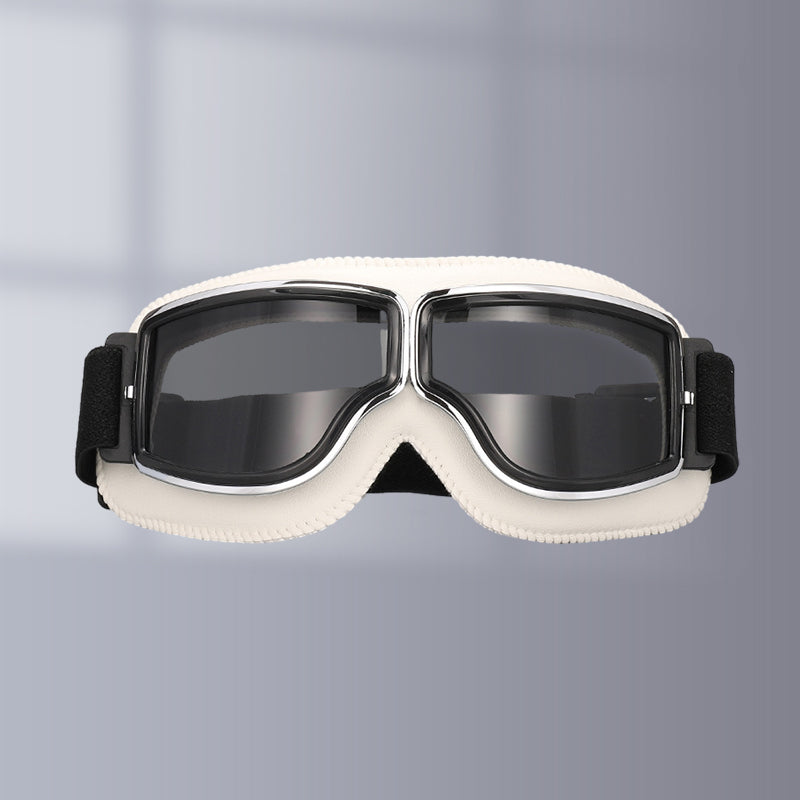 Vintage Motorcycle Goggles - Over Glasses Leather Aviator Pilot
