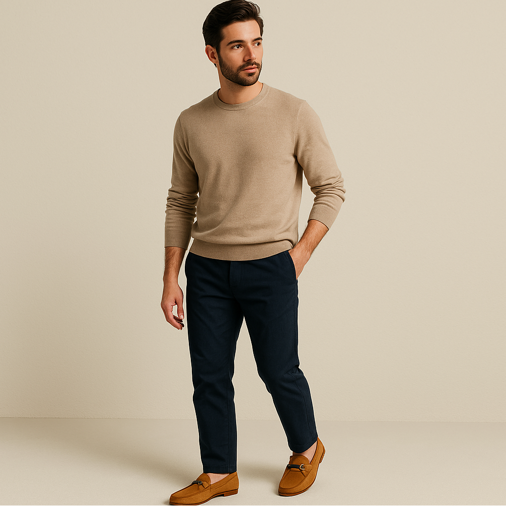 Men’s Suede Driver Loafers with Buckle
