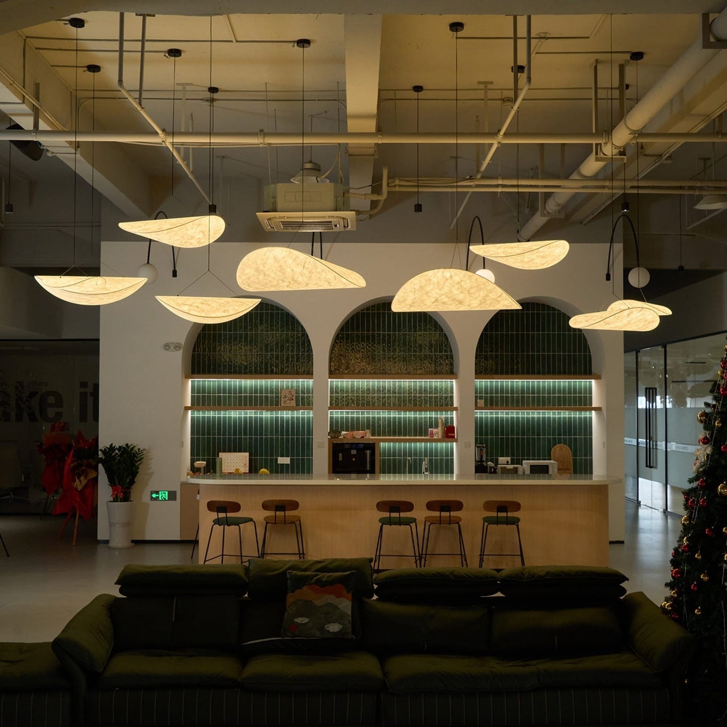 Modern Fabric LED Pendant Light
