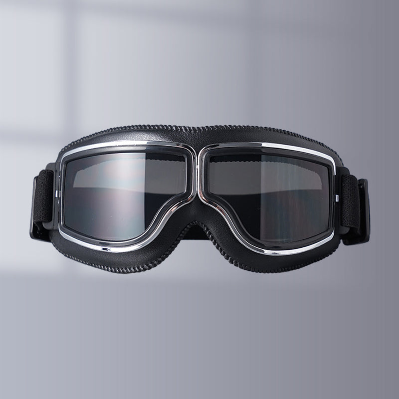 Vintage Motorcycle Goggles - Over Glasses Leather Aviator Pilot