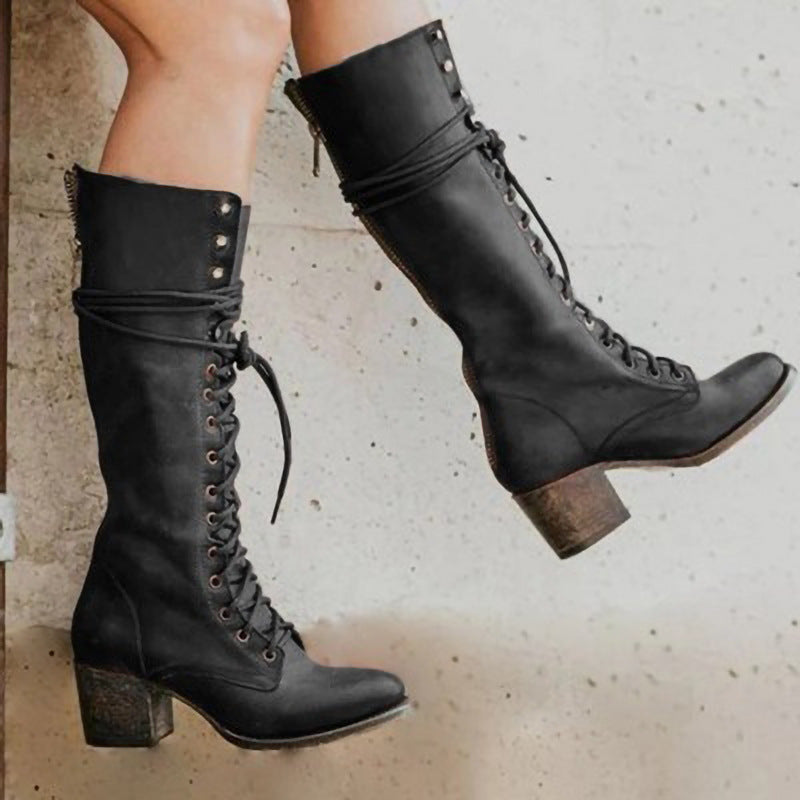 Women’s Orthopedic Lace-Up Knee-High Boots