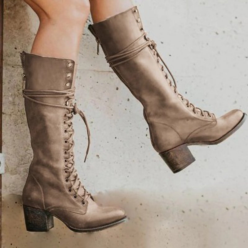 Women’s Orthopedic Lace-Up Knee-High Boots
