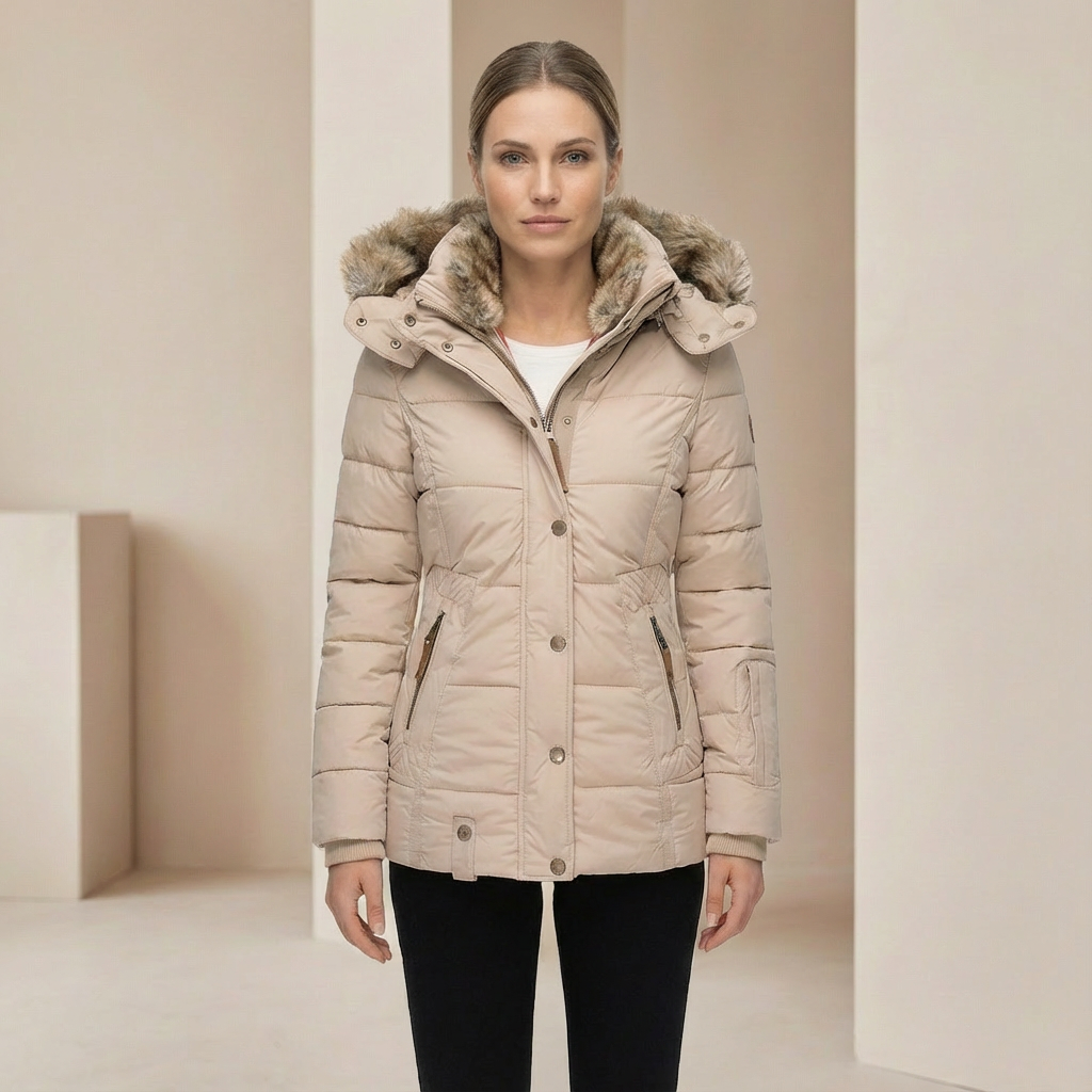 Women's Slim Fit Down Puffer Jacket - Warm Water-Resistant Winter Coat